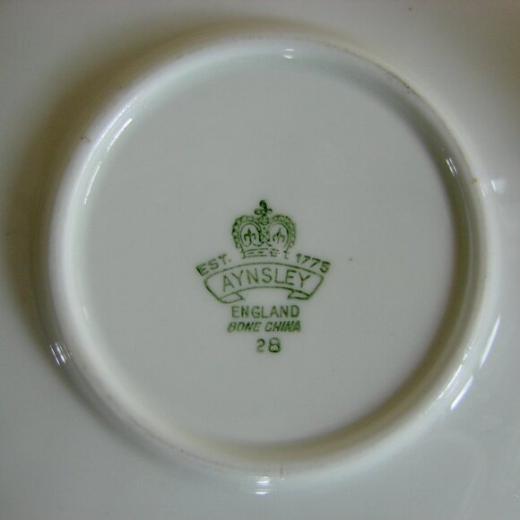 Vintage Aynsley Blue Floral Teacup and Saucer Bone China Gold Gilt Cornflower - Picture 8 of 8